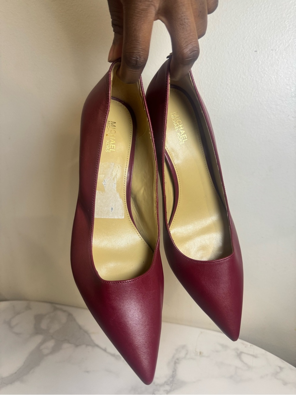 MICHAEL Michael Kors Wine Pointed Toe Leather Pumps
